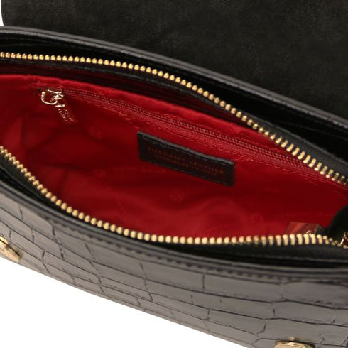 Croque - Croc print leather handbag